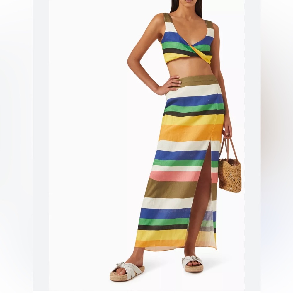 Cala De La Cruz Nicola Striped Linen Set Size Small